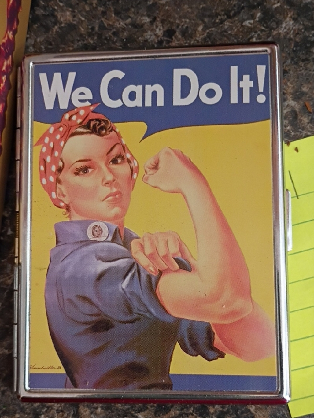 Vintage Rosie the Riveter 'We Can Do It!' Metal Case